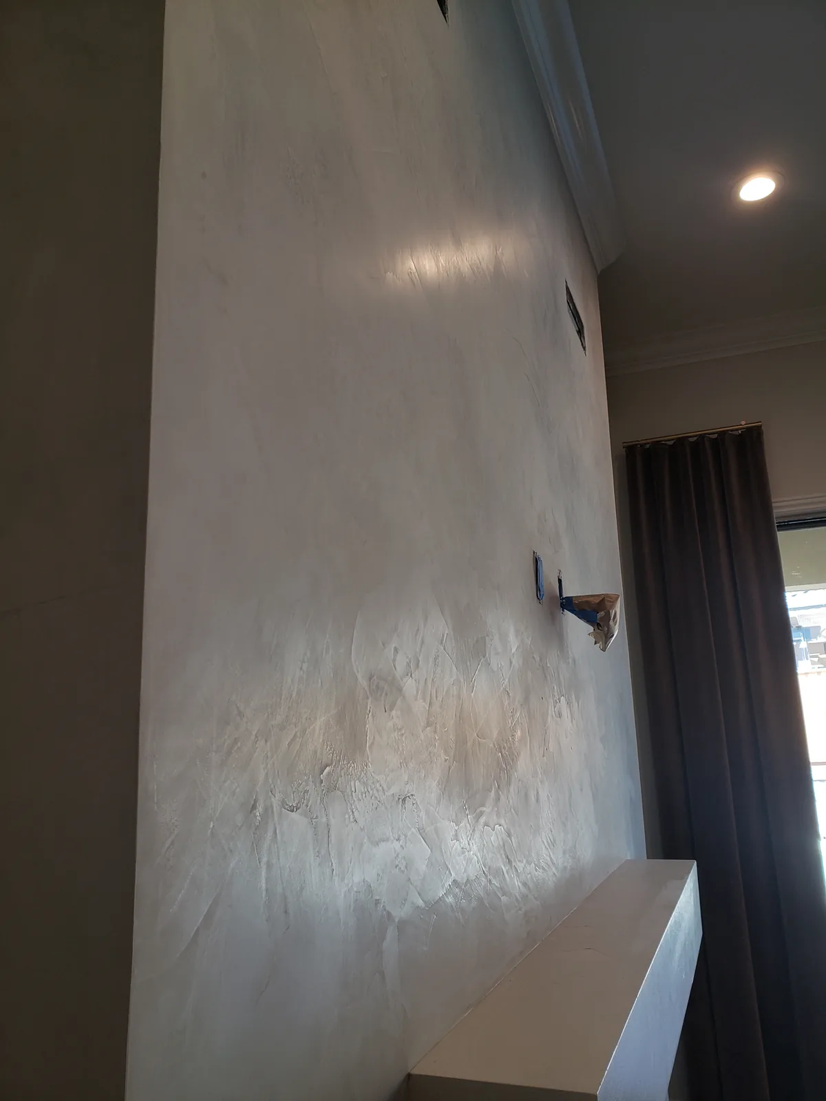 Hand-finished plaster surface for a custom interior